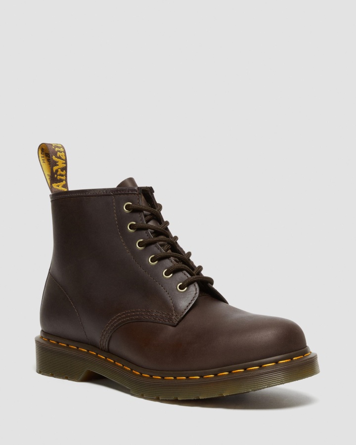 Dr.martens Romania Maro Inchis Crazy Horse Piele 101 Crazy Horse Botine Din Piele