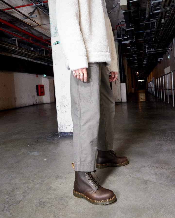 Dr.martens Romania Maro Inchis Crazy Horse Piele 101 Crazy Horse Botine Din Piele