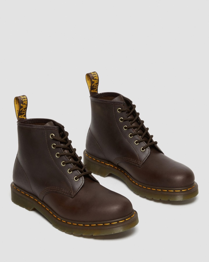 Dr.martens Romania Maro Inchis Crazy Horse Piele 101 Crazy Horse Botine Din Piele