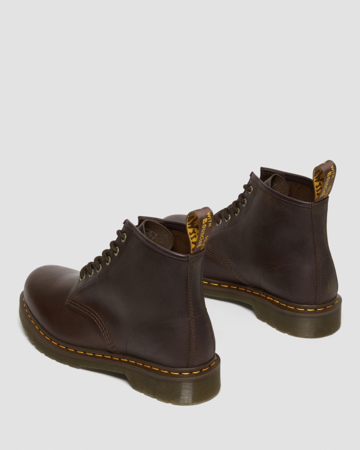 Dr.martens Romania Maro Inchis Crazy Horse Piele 101 Crazy Horse Botine Din Piele