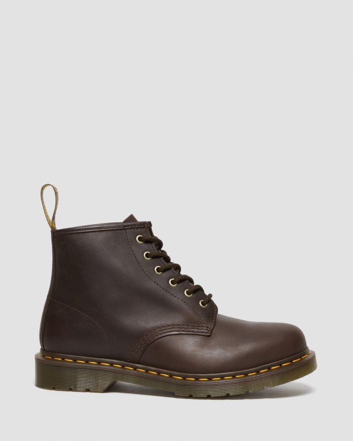 Dr.martens Romania Maro Inchis Crazy Horse Piele 101 Crazy Horse Botine Din Piele