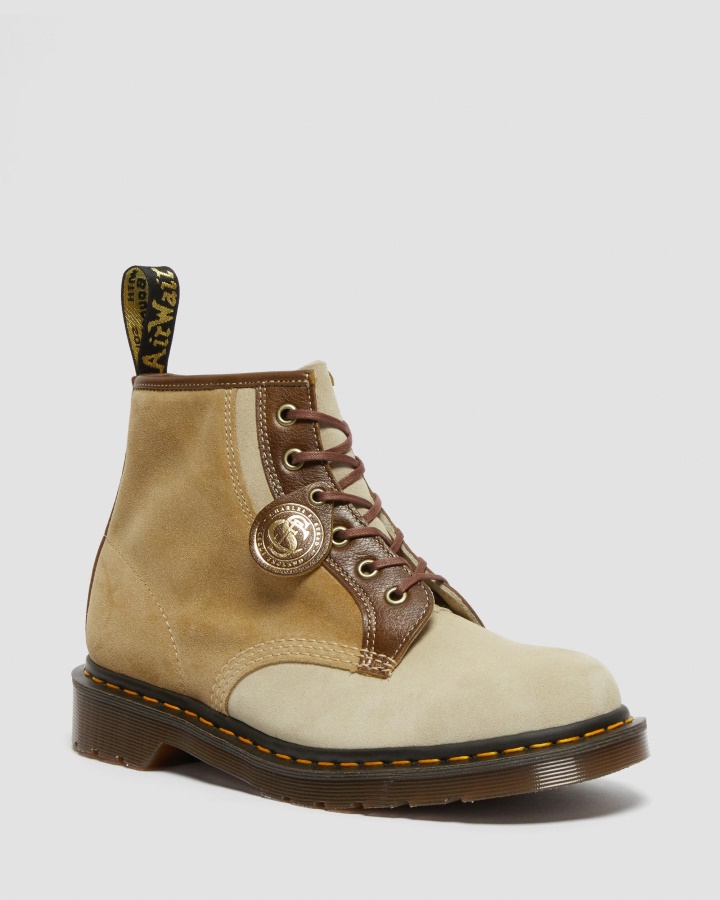 101 Botine De Piele Intoarsa Fabricate In Anglia Dr.martens Romania Nisip