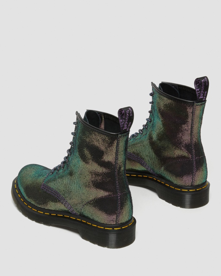 1460 Cizme Disco Irizante Din Piele Intoarsa Cu Siret Mov Disco Dr.martens Romania