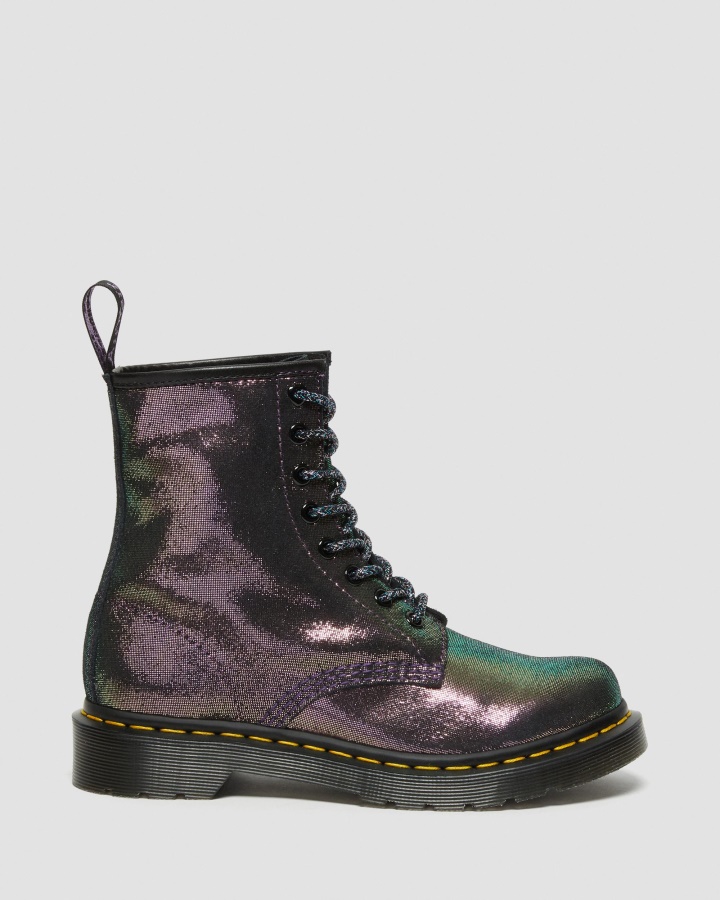1460 Cizme Disco Irizante Din Piele Intoarsa Cu Siret Mov Disco Dr.martens Romania
