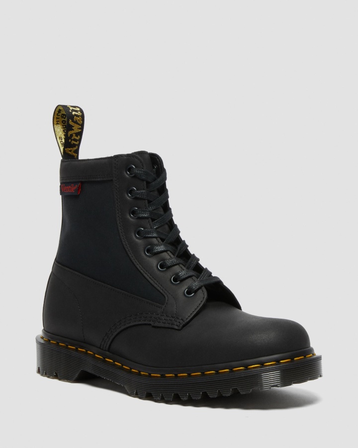 Cizme Negru Dockyard+ventile Dr.martens Romania 1460 Panou Fabricat In Piele Anglia