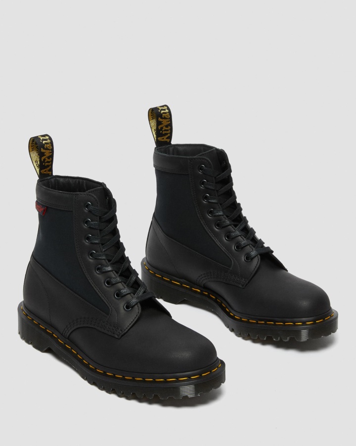 Cizme Negru Dockyard+ventile Dr.martens Romania 1460 Panou Fabricat In Piele Anglia