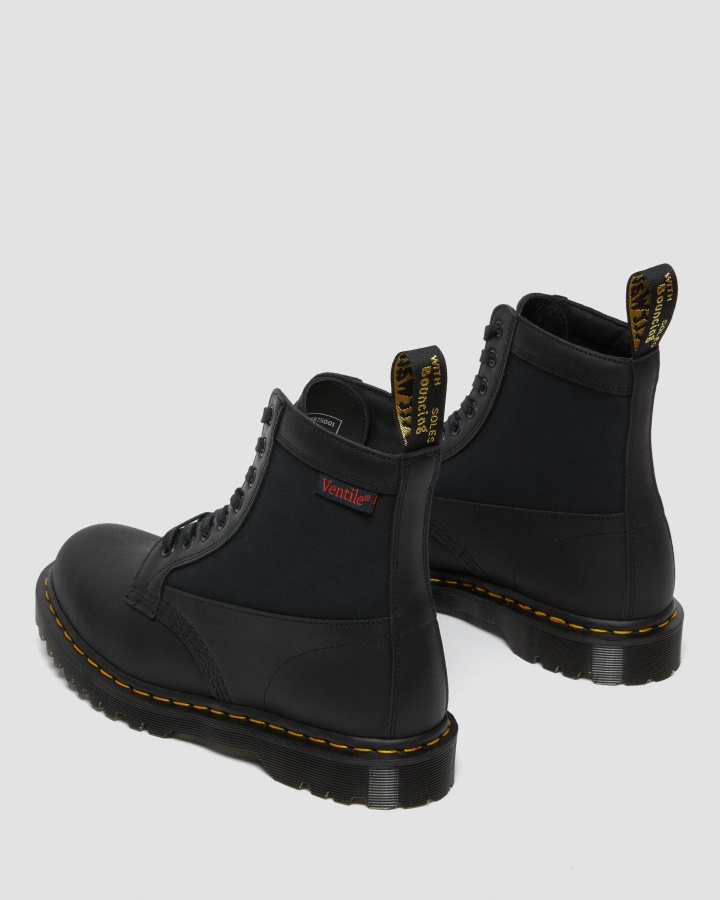 Cizme Negru Dockyard+ventile Dr.martens Romania 1460 Panou Fabricat In Piele Anglia