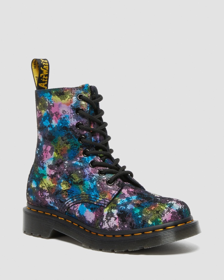 Dr.martens Romania Negru 1460 Pascal Confetti Piele Intoarsa Cizme Siret