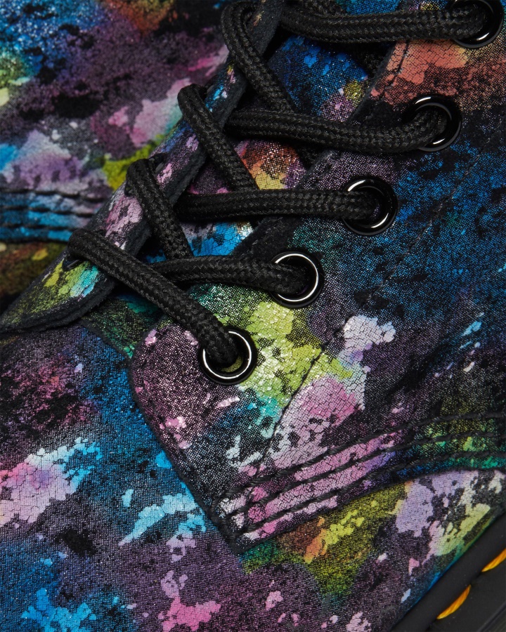 Dr.martens Romania Negru 1460 Pascal Confetti Piele Intoarsa Cizme Siret