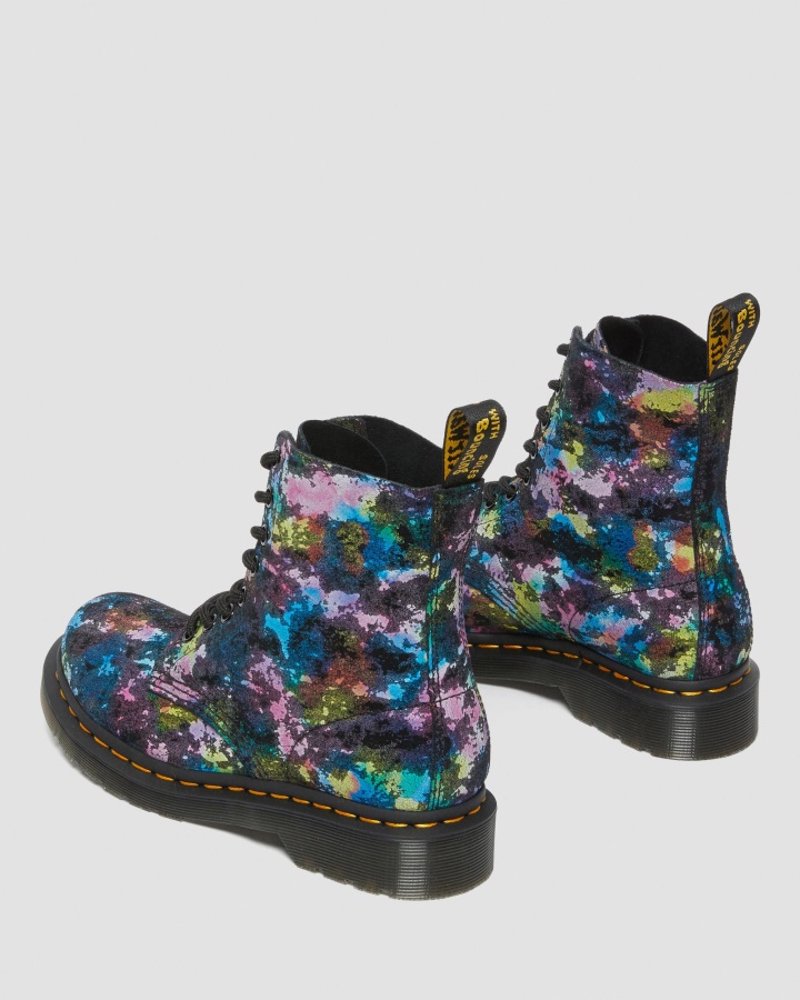 Dr.martens Romania Negru 1460 Pascal Confetti Piele Intoarsa Cizme Siret