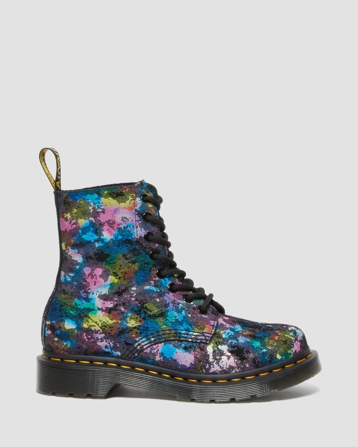 Dr.martens Romania Negru 1460 Pascal Confetti Piele Intoarsa Cizme Siret