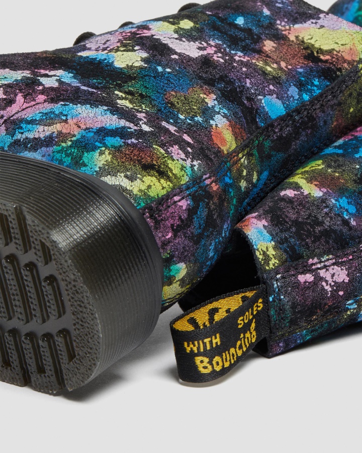 Dr.martens Romania Negru 1460 Pascal Confetti Piele Intoarsa Cizme Siret