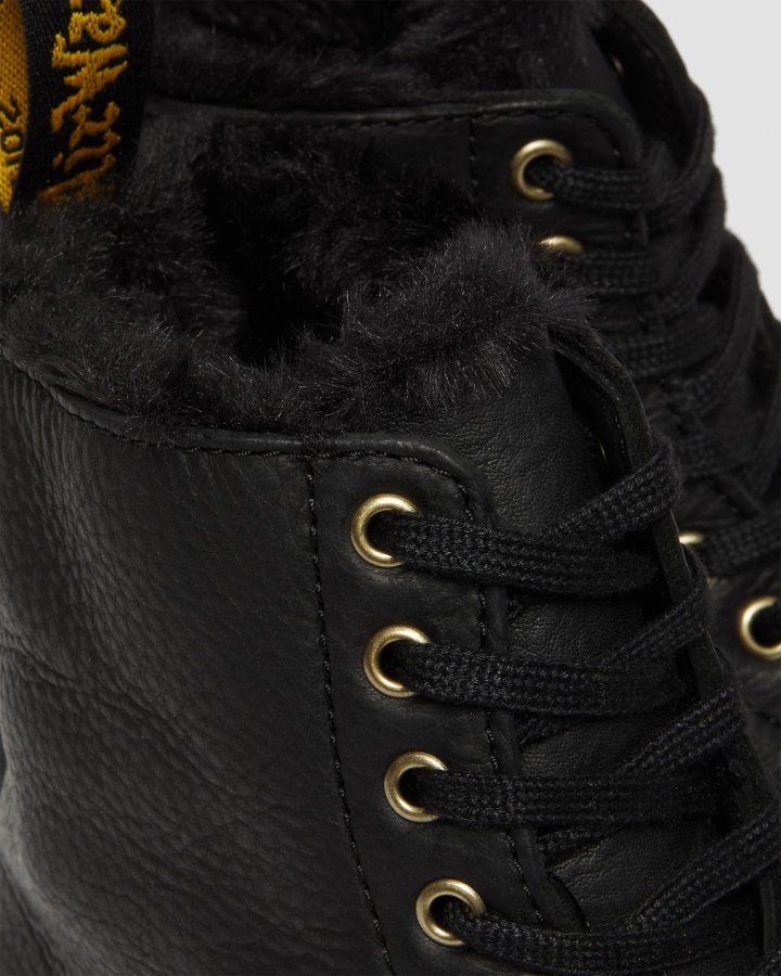 1460 Pascal Cizme Pentru Bărbați Din Blană Artificială Căptușite Cu șireturi Dr.martens Romania Ambasador Negru