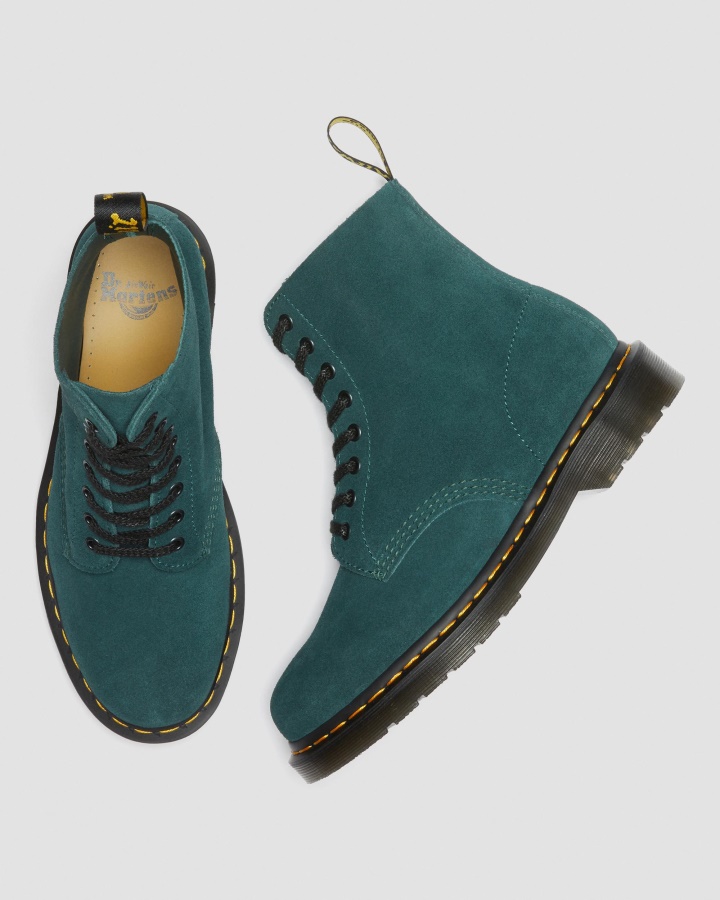 Cizme Dr.martens Romania Verde 1460 Pascal Piele Intoarsa Cu Siret
