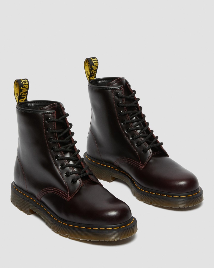 Oxblood Atlas Dr.martens Romania 1460 Cizme Antiderapante Din Piele Atlas Cu Siret