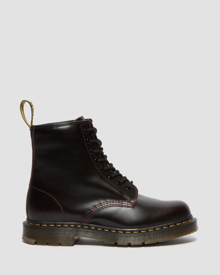 Oxblood Atlas Dr.martens Romania 1460 Cizme Antiderapante Din Piele Atlas Cu Siret