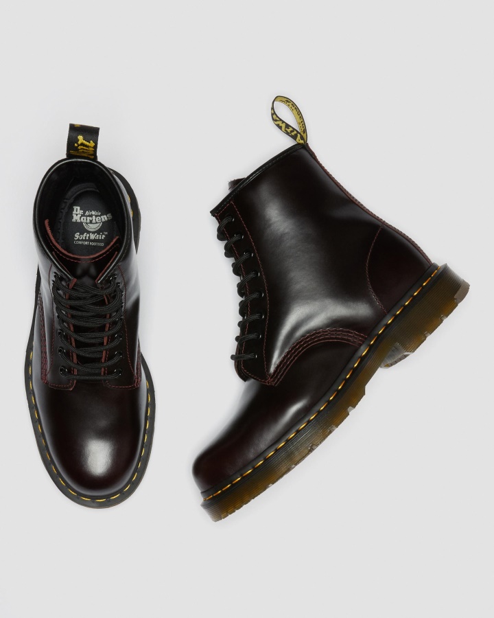 Oxblood Atlas Dr.martens Romania 1460 Cizme Antiderapante Din Piele Atlas Cu Siret