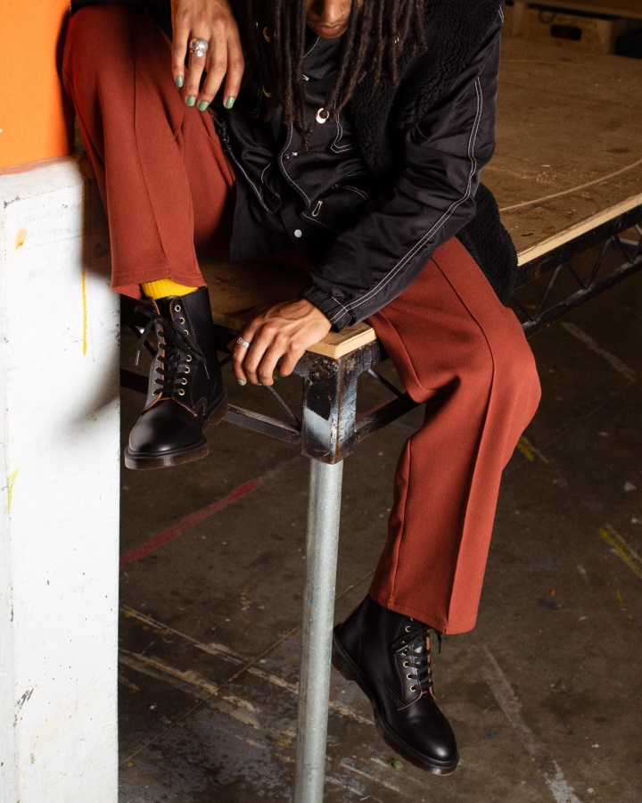 1460 Cizme Vintage Din Piele Neteda Cu Siret Canada Dr.martens Romania Negru Vintage Netede