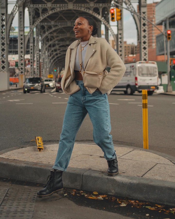 1460 Cizme De Dama Din Blana Artificiala Cu Siret, Dr.martens Romania, Negru Lustruit Wyoming