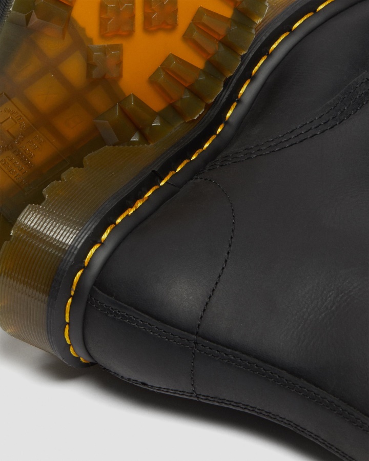 1460 Cizme De Dama Din Blana Artificiala Cu Siret, Dr.martens Romania, Negru Lustruit Wyoming