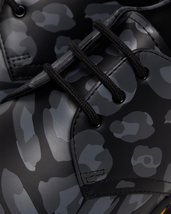 Dr.martens Romania Pantofi Oxford Cu Imprimeu Leopard Distorsionat 1461 Negru Leopard