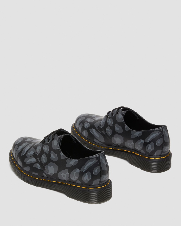 Dr.martens Romania Pantofi Oxford Cu Imprimeu Leopard Distorsionat 1461 Negru Leopard