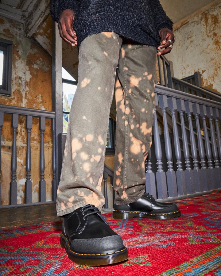 Dr.martens Romania Black Smooth+dual Original 1461 Guard Panel Piele Pantofi Oxford