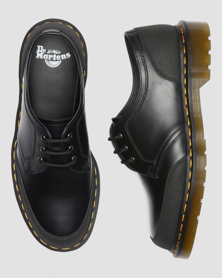Dr.martens Romania Black Smooth+dual Original 1461 Guard Panel Piele Pantofi Oxford