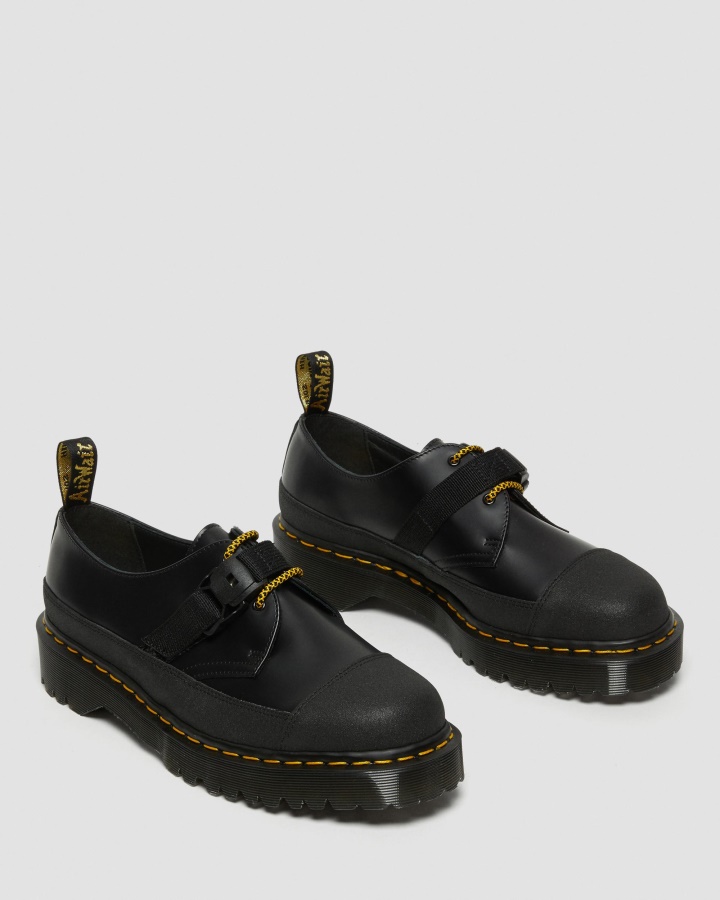 Negru Neted+dual Original Dr.martens Romania 1461 Fabricat în Anglia Pantofi Oxford Bex Tech Din Piele Netedă