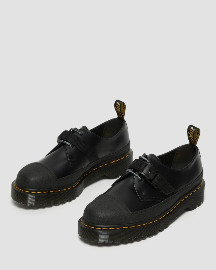 Negru Neted+dual Original Dr.martens Romania 1461 Fabricat în Anglia Pantofi Oxford Bex Tech Din Piele Netedă