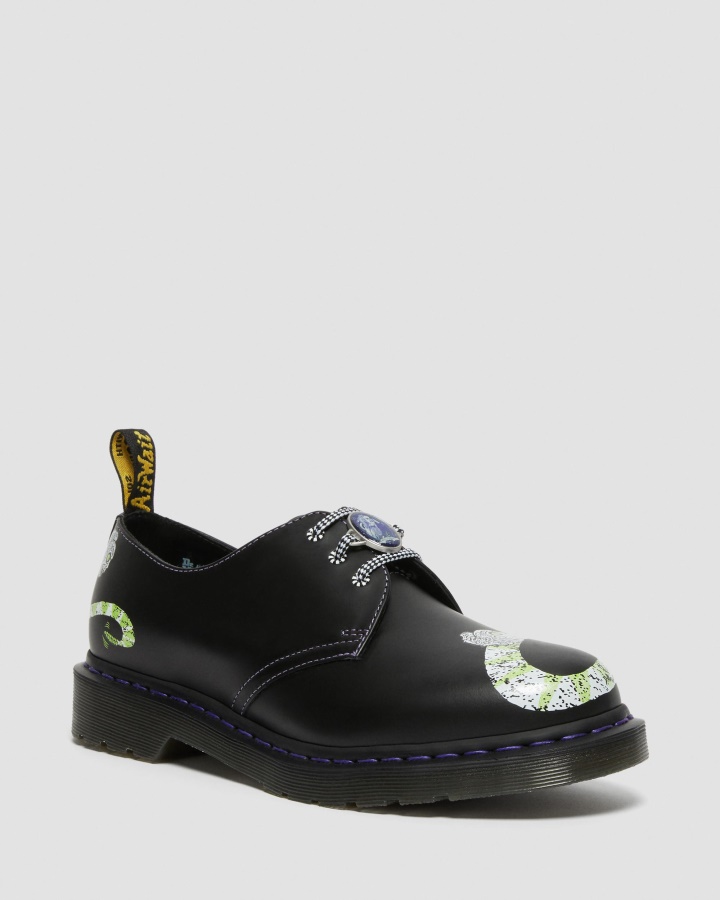 1461 Wb Beetlejuice Pantofi Oxford Din Piele Netedă Dr.martens Romania Piele Netedă Neagră