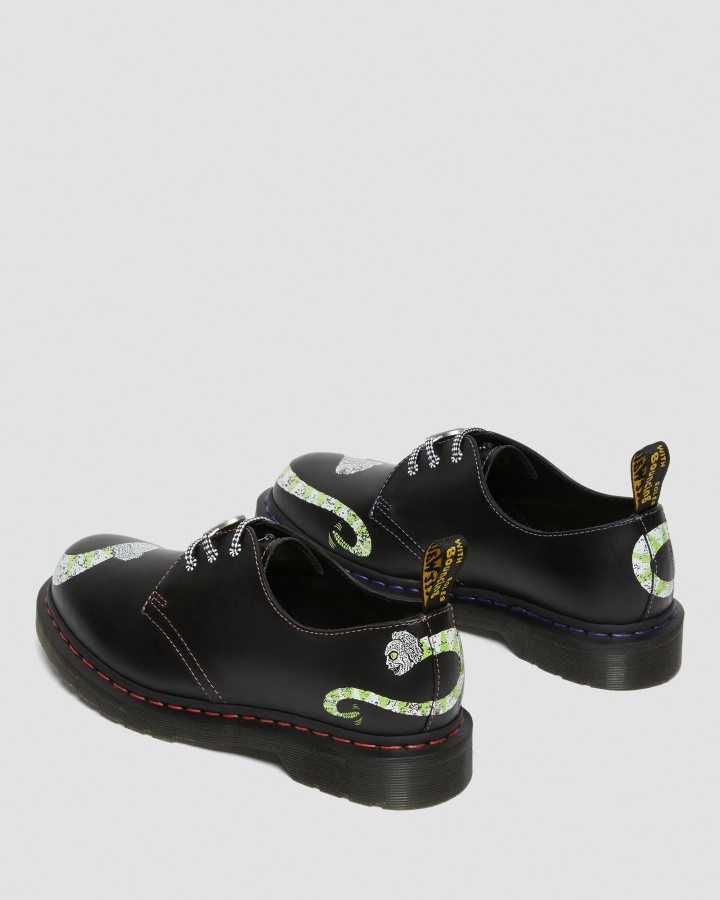 1461 Wb Beetlejuice Pantofi Oxford Din Piele Netedă Dr.martens Romania Piele Netedă Neagră