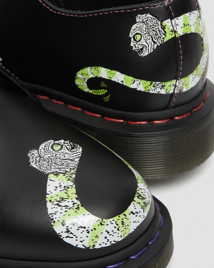 1461 Wb Beetlejuice Pantofi Oxford Din Piele Netedă Dr.martens Romania Piele Netedă Neagră