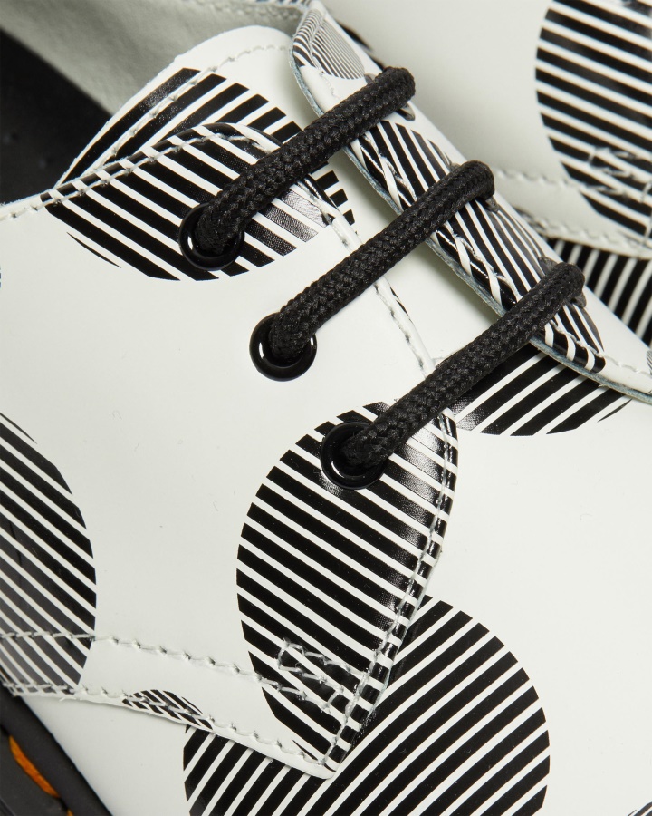 Dr.martens Romania Pantofi Oxford Din Piele Netedă Cu Buline Albe 1461 Pentru Femei