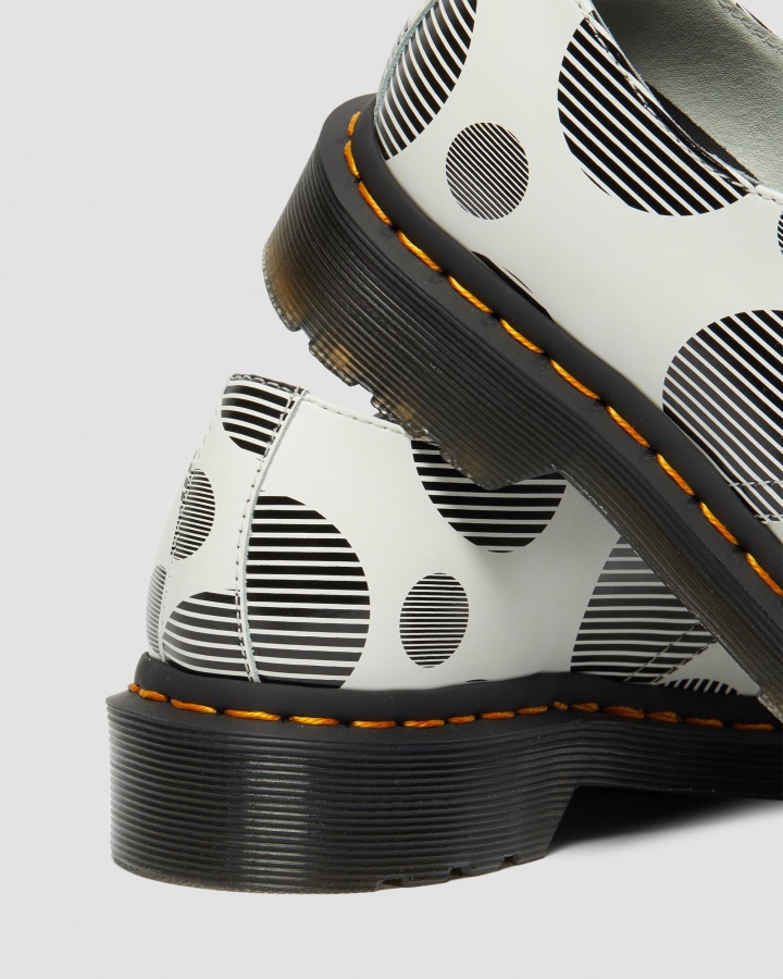 Dr.martens Romania Pantofi Oxford Din Piele Netedă Cu Buline Albe 1461 Pentru Femei