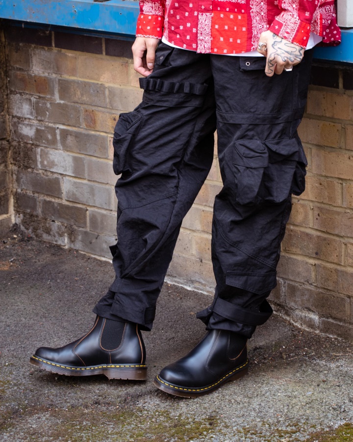 Black Quilon Dr.martens Romania 2976 Bex Made In England Toe Cap Cizme Chelsea