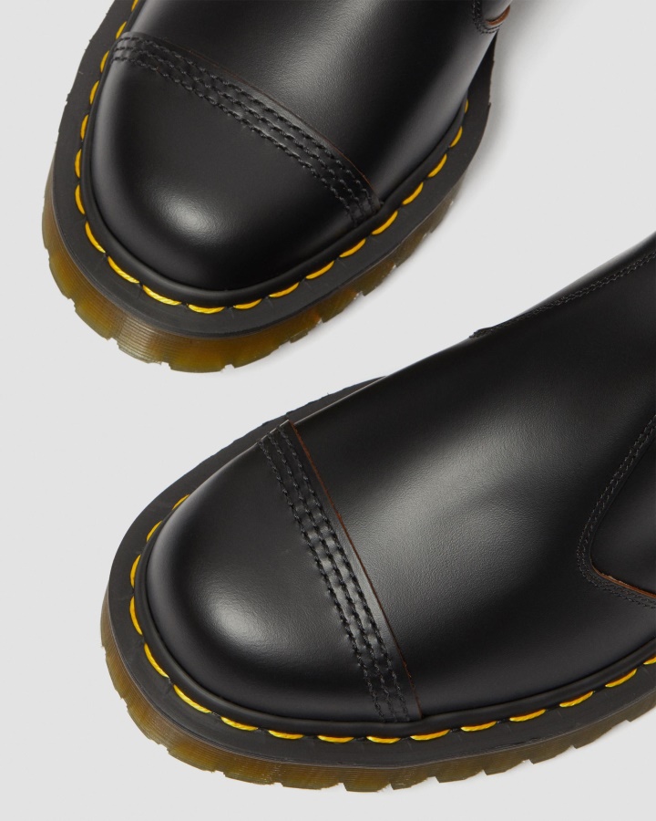 Black Quilon Dr.martens Romania 2976 Bex Made In England Toe Cap Cizme Chelsea