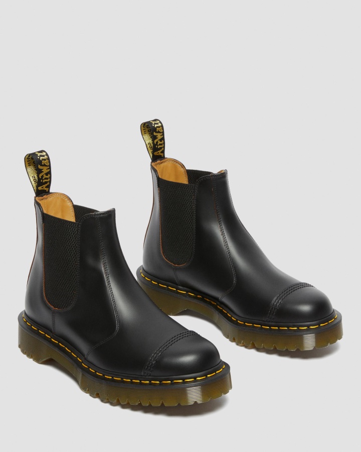 Black Quilon Dr.martens Romania 2976 Bex Made In England Toe Cap Cizme Chelsea