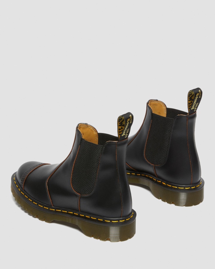 Black Quilon Dr.martens Romania 2976 Bex Made In England Toe Cap Cizme Chelsea