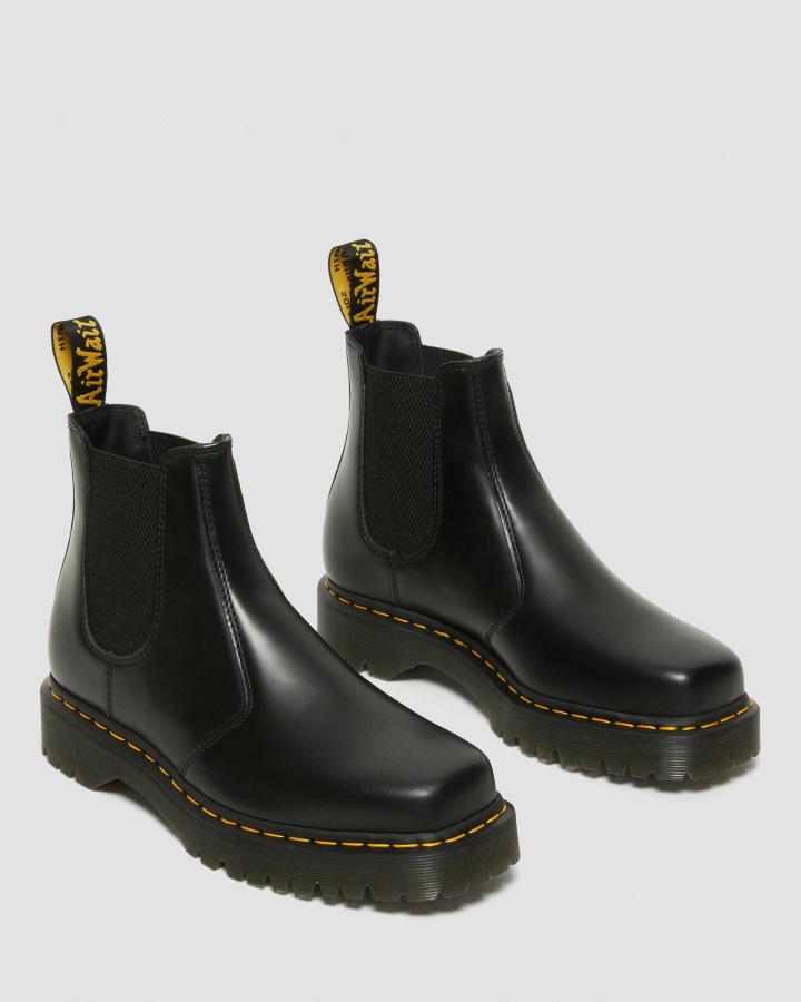 Dr.martens Romania Netede Lustruite Netede 2976 Bex Cizme Chelsea Din Piele Cu Vârf Pătrat