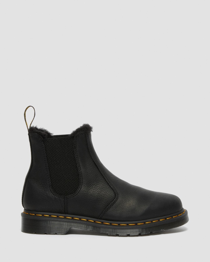 Cizme Chelsea Căptușite Cu Blană Artificială Dr.martens Romania 2976 Ambasador Negru