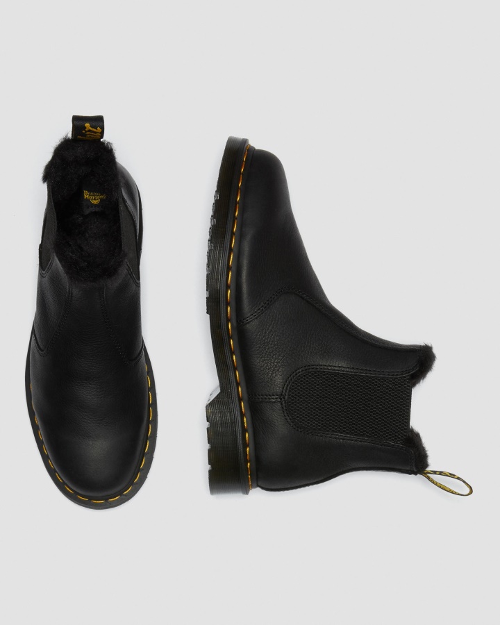 Cizme Chelsea Căptușite Cu Blană Artificială Dr.martens Romania 2976 Ambasador Negru