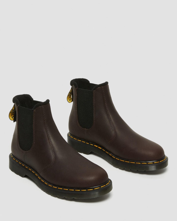 2976 Cizme Chelsea Din Piele Warmwair Dr.martens Romania Maro Inchis Valor Wp