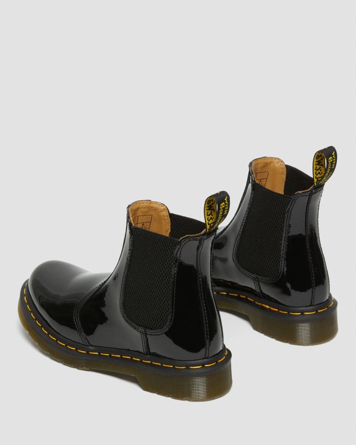 2976 Cizme Chelsea Damă Din Piele Lăcută Canada Dr.martens Romania Negru Lamă