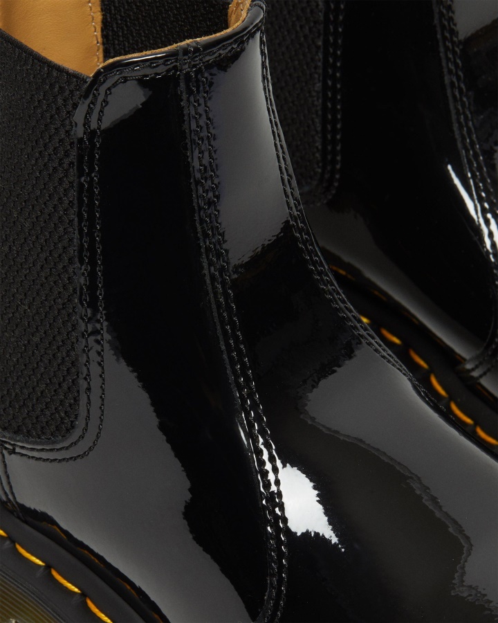 2976 Cizme Chelsea Damă Din Piele Lăcută Canada Dr.martens Romania Negru Lamă