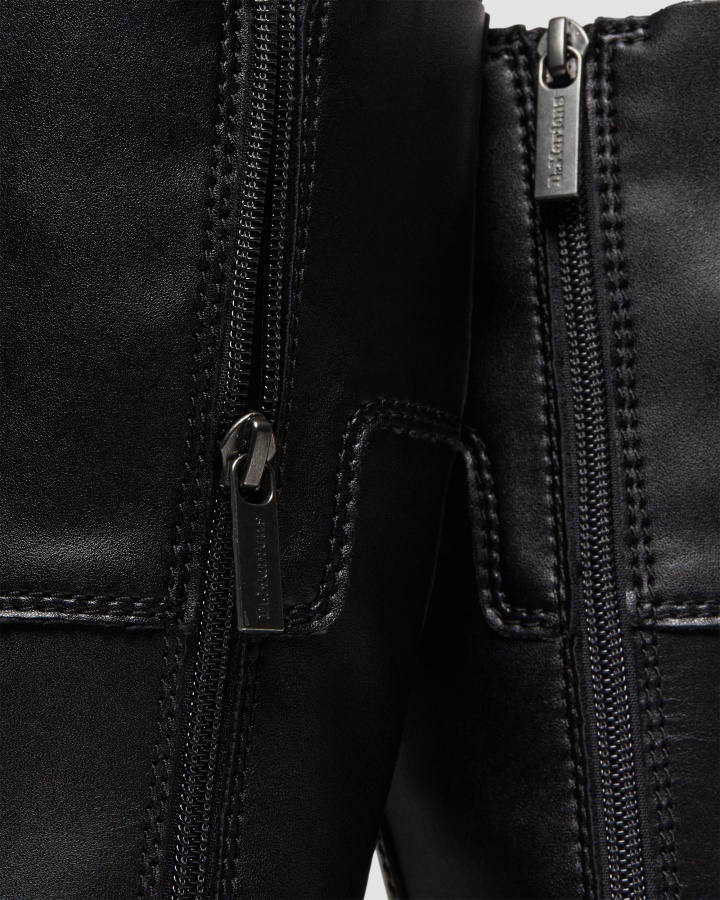 Cizme Negru Nappa Lux Dr.martens Romania Audrick Din Piele Cu 20 De Ochi Cu Platforma Inalta