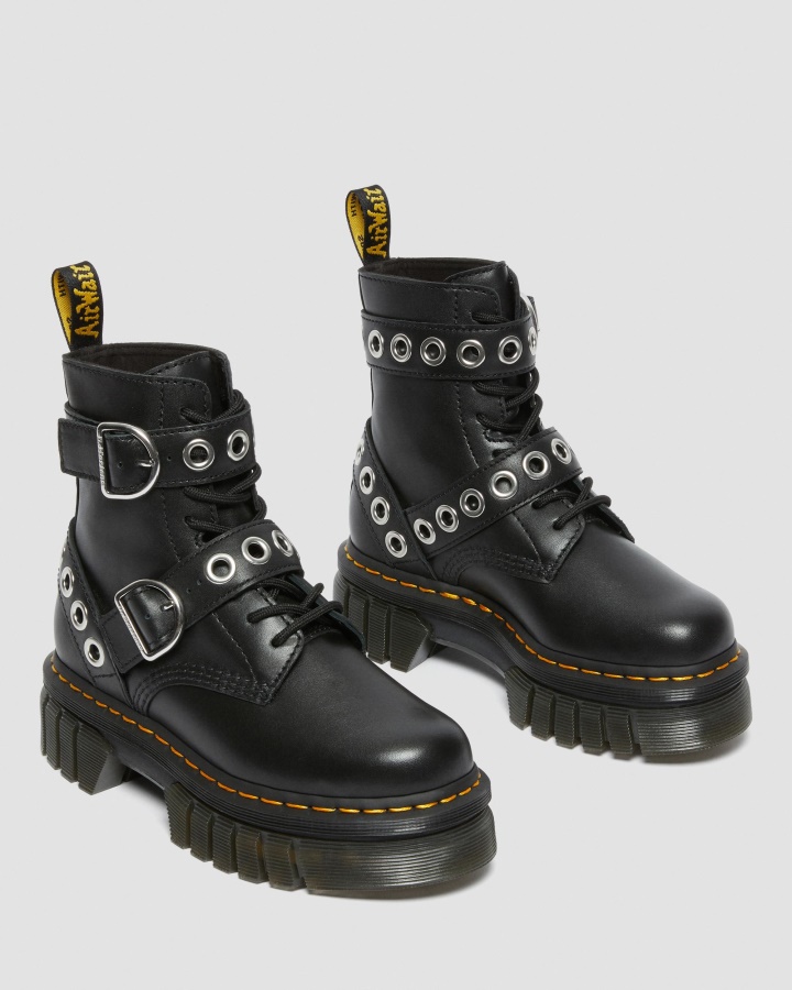 Audrick Hardware Cizme Platforma Piele Dr.martens Romania Negru Nappa Lux