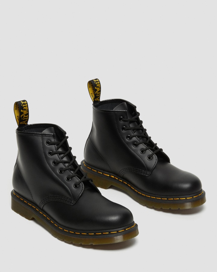 Botine Netede Piele Neteda Dr.martens Romania 101 Galben Cusaturi Piele Neteda