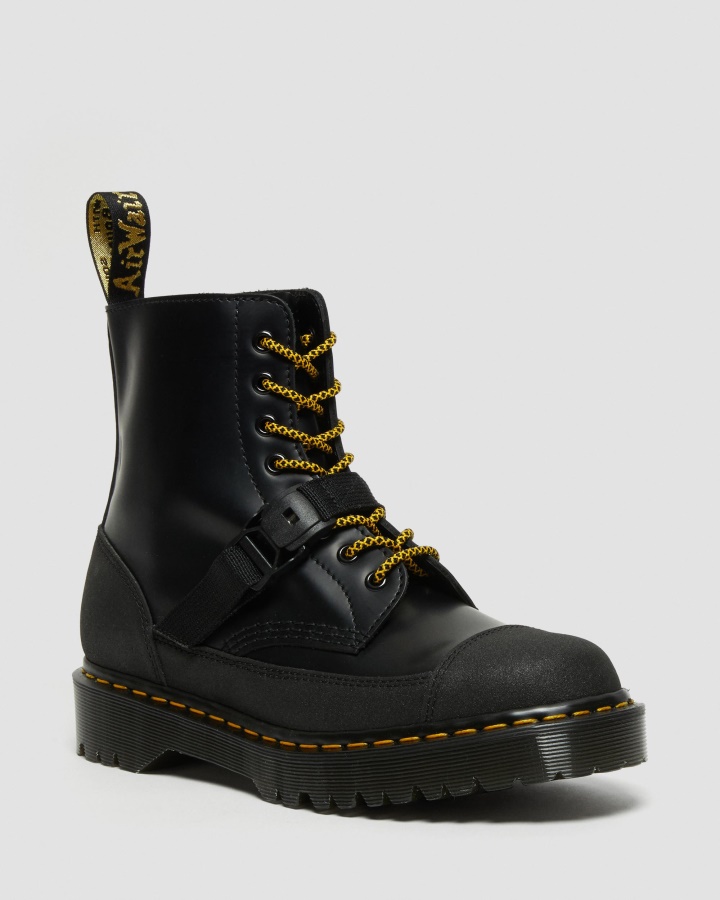 1460 Bex Tech Made In England Cizme Din Piele Cu Siret Dr.martens Romania Negru Neted+dual Original