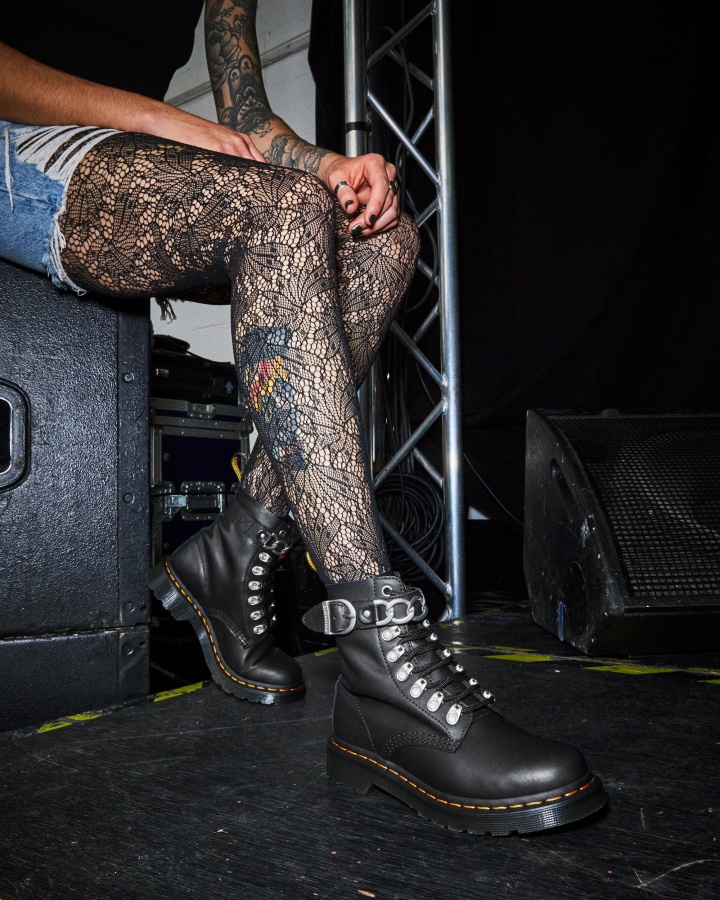 Cizme Negre De Damă Dr.martens Romania 1460 Pascal, Din Piele, Cu șireturi